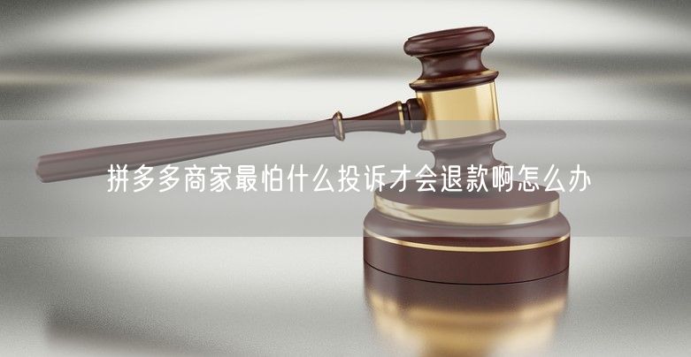 拼多多商家最怕什么投诉才会退款啊怎么办