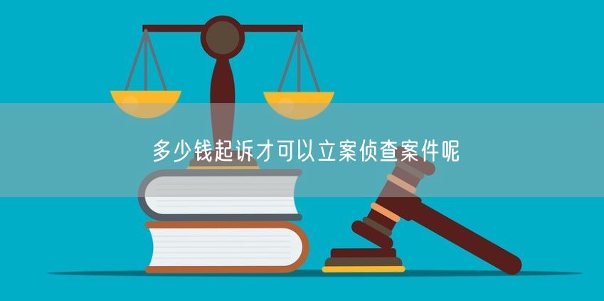 多少钱起诉才可以立案侦查案件呢