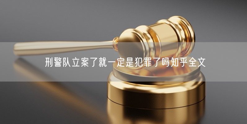 刑警队立案了就一定是犯罪了吗知乎全文