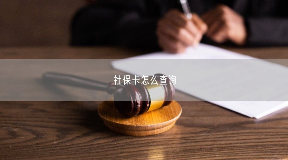 社保卡怎么查询