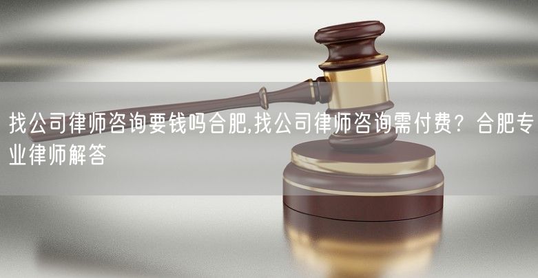 找公司律师咨询要钱吗合肥,找公司律师咨询需付费？合肥专业律师解答